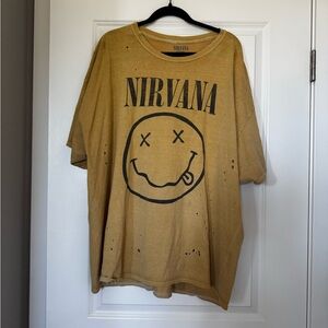 NIRVANA Smiley Face Tee in Yellow